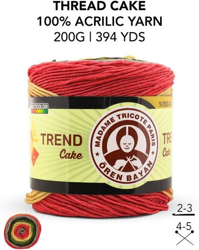 Trend Cake 100% Acrylic Multicolor Yarn Nm 1.8 Multicolor White,Purple and Pink in Saudi Arabia