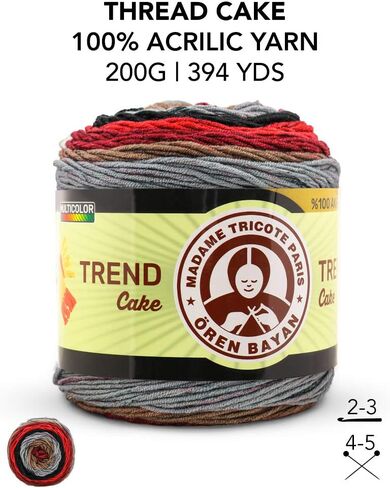Trend Cake 100% Acrylic Multicolor Yarn Nm 1.8 Multicolor White,Purple and Pink in Saudi Arabia