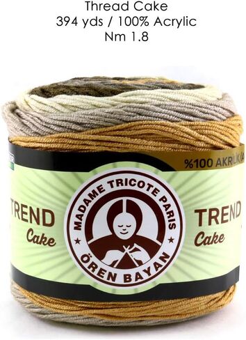 Trend Cake 100% Acrylic Multicolor Yarn Nm 1.8 Multicolor White,Purple and Pink in Saudi Arabia