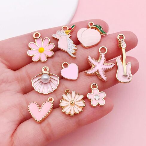 Youdiyla 40pcs Enamel Charms Alloy Metal Charms for Jewelry Making Necklace Bracelet Earring DIY Accessories in Saudi Arabia