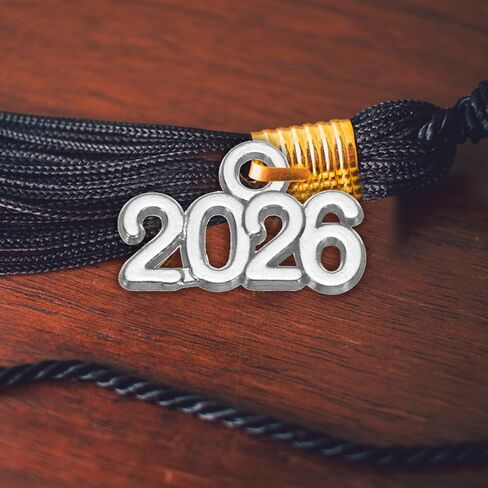 سحر رقم السنة المعدنية من MECCANIXITY، شرابة تخرج ساحرة لعام 2026 لصنع المجوهرات بنفسك، أساور القلادة، سلسلة المفاتيح in Kuwait