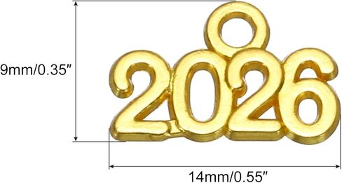 MECCANIXITY Metal Year Number Charm, 2026 Year Charm Graduation Tassel for DIY Jewelry Making, Necklace Bracelets, Keychain in Saudi Arabia