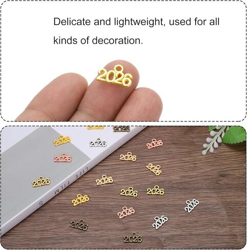 MECCANIXITY Metal Year Number Charm, 2026 Year Charm Graduation Tassel for DIY Jewelry Making, Necklace Bracelets, Keychain in Saudi Arabia