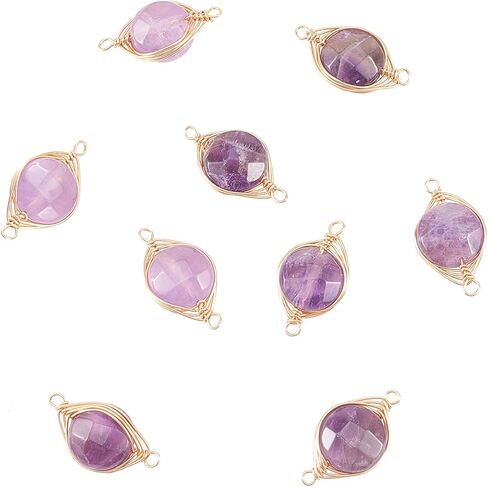 LiQunSweet 10 Pcs Natural Genuine Tiger Eye Pendants Stone Heart Crystal Charm Healing Reiki Chakra Pendants Bulk for Jewelry Making - 18~19mm in Saudi Arabia