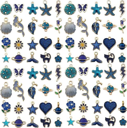 Youdiyla 40pcs Enamel Charms Alloy Metal Charms for Jewelry Making Necklace Bracelet Earring DIY Accessories in Saudi Arabia