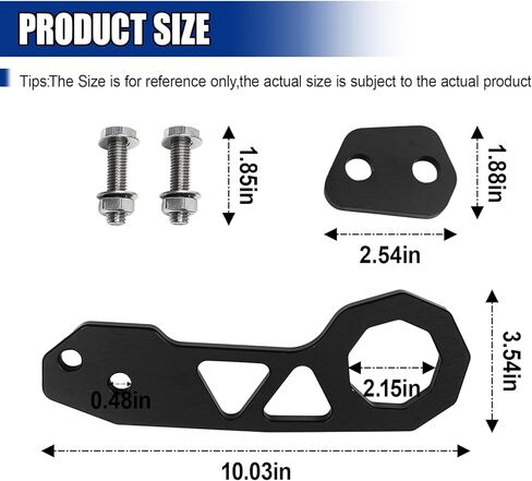 Car Rear Tow Towing Hook, Aluminum Alloy Car JDM Rear Bumper Trailer Ring Decoration, Universal Racing Style Towing Hook Accessories for Cars SUVs Trucks (Black) in Saudi Arabia
