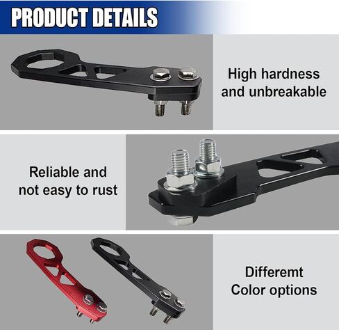 Car Rear Tow Towing Hook, Aluminum Alloy Car JDM Rear Bumper Trailer Ring Decoration, Universal Racing Style Towing Hook Accessories for Cars SUVs Trucks (Black) in Saudi Arabia