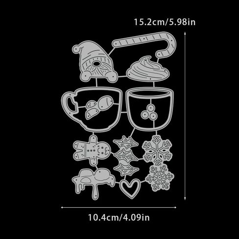 Happy New Year Die Cuts for Card Making Balloon Metal Cutting Dies Sets for DIY Handmade Scrapbooking Paper Crafting Festivals Album Party Wedding Decorative Supplies in Saudi Arabia