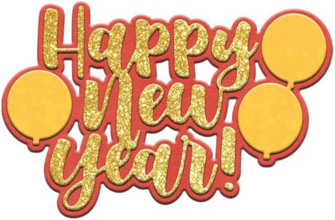 Happy New Year Die Cuts for Card Making Balloon Metal Cutting Dies Sets for DIY Handmade Scrapbooking Paper Crafting Festivals Album Party Wedding Decorative Supplies in Saudi Arabia