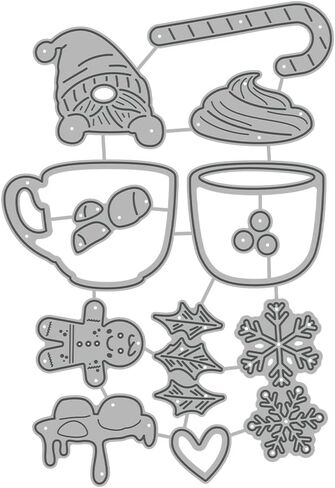 Happy New Year Die Cuts for Card Making Balloon Metal Cutting Dies Sets for DIY Handmade Scrapbooking Paper Crafting Festivals Album Party Wedding Decorative Supplies in Saudi Arabia