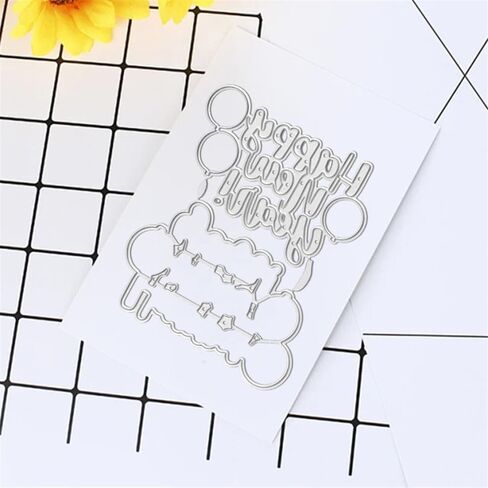 Happy New Year Die Cuts for Card Making Balloon Metal Cutting Dies Sets for DIY Handmade Scrapbooking Paper Crafting Festivals Album Party Wedding Decorative Supplies in Saudi Arabia