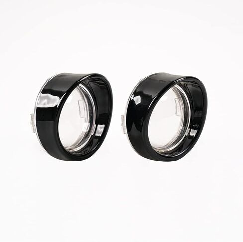 Clear Bullet Turn Signals Lens Cover with Black Visor Bezels Compatible for Harley Dyna Sportster Road King Street Glide Softail Fatboy 2PCS in Kuwait