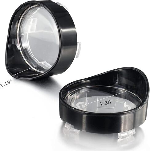 Clear Bullet Turn Signals Lens Cover with Black Visor Bezels Compatible for Harley Dyna Sportster Road King Street Glide Softail Fatboy 2PCS in Kuwait