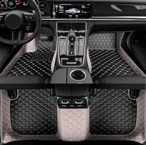 Customize Personalized Luxury Car Floor mat, All-Weather Anti-Slip and Easy-to-Clean car Floor mats, Full Coverage All Car Mat Set Suitable for 99% of sedans Trucks &SUVs. (Blue & Black) in Saudi Arabia