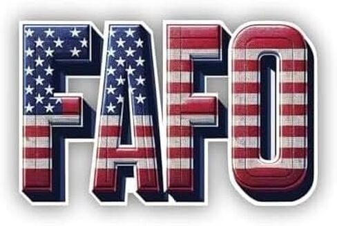 Stickers FAFO Fuck Around and Find Out Decal American Flag USA Waterproof Materials Car Window Patriotic Truck Bumper Emblem, Auto Accents (4 inch) in Saudi Arabia