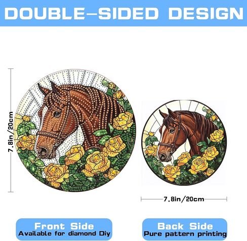 VAIIEYO Horse Diamond Art Hanging Ornament, Animal Diamond Painting Suncatchers Window Hanging Kit with Chain, 7.5x7.5 inch Crystal Pendant Art Craft for Gift Home Wall Front Door Decoration in Saudi Arabia