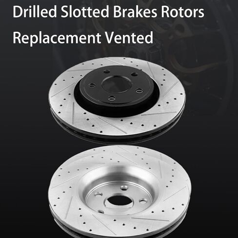 11.10 inch Front and 10.24 inch Rear Rotor Drilled and Slotted Brake Kit Ceramic Brake Pads Replacement for 1998-2002 Honda Accord in Saudi Arabia