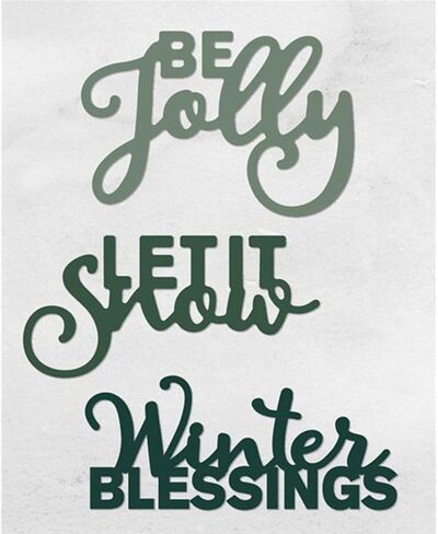 كلمات BE Jolly Winter Blessings LETIT قطع قوالب الثلج لصنع البطاقات، قوالب قطع معدنية بركات لقصاصات الورق، استنسل DIY لتزيين حفلات الزفاف والمهرجانات in Saudi Arabia