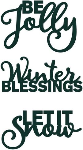 كلمات BE Jolly Winter Blessings LETIT قطع قوالب الثلج لصنع البطاقات، قوالب قطع معدنية بركات لقصاصات الورق، استنسل DIY لتزيين حفلات الزفاف والمهرجانات in Saudi Arabia