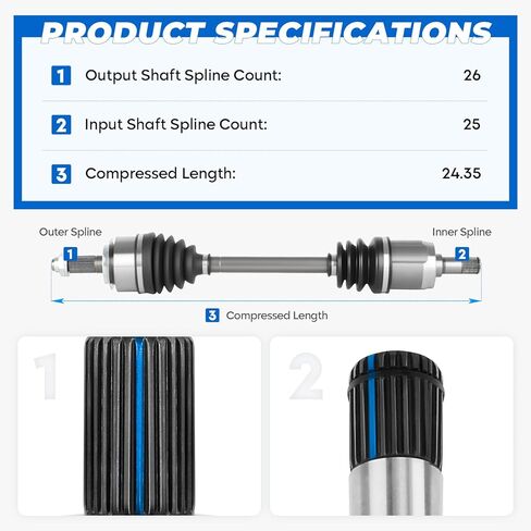 TadaMark Front Left CV Axle Shaft Assembly Fit for Honda Civic 1.8L 1.8 2006-2015(for 2014-2015 Civic Natural Gas, Sedan Only) L4, Automatic Trans, Driver Side, for 66-4232 in Saudi Arabia