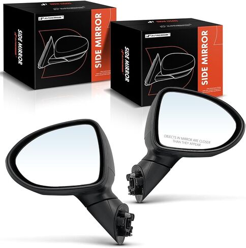 A-Premium Pair (2) Driver and Passenger Side Power Door Mirror - Compatible with Kia Rio 2012 2013 2014 - Heated Manual Folding Black Outside Rear View Mirror - Replace# 876101W140 in Saudi Arabia