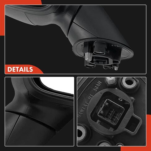 A-Premium Pair (2) Driver and Passenger Side Power Door Mirror - Compatible with Kia Rio 2012 2013 2014 - Heated Manual Folding Black Outside Rear View Mirror - Replace# 876101W140 in Saudi Arabia