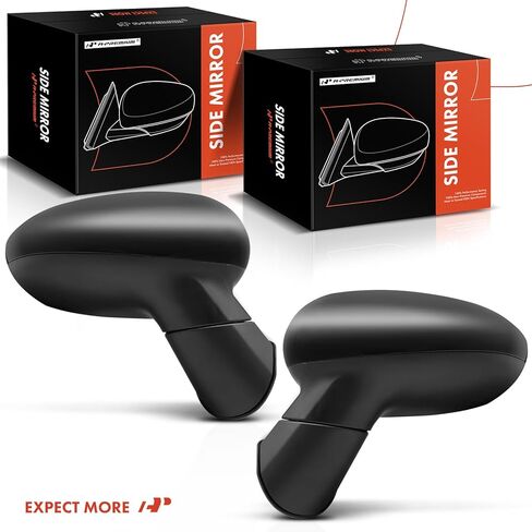 A-Premium Pair (2) Driver and Passenger Side Power Door Mirror - Compatible with Kia Rio 2012 2013 2014 - Heated Manual Folding Black Outside Rear View Mirror - Replace# 876101W140 in Saudi Arabia