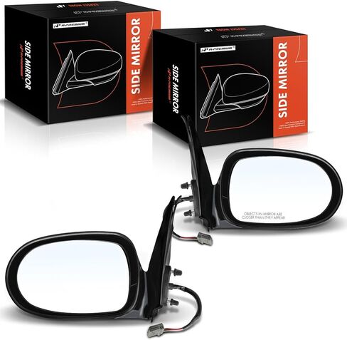 زوج A-Premium (2) مرآة باب كهربائية جانبية للسائق والراكب - متوافقة مع Nissan Sentra 2000-2006 - مرآة رؤية خلفية خارجية سوداء غير قابلة للطي وغير قابلة للتدفئة - استبدال # 963025M000 in Saudi Arabia