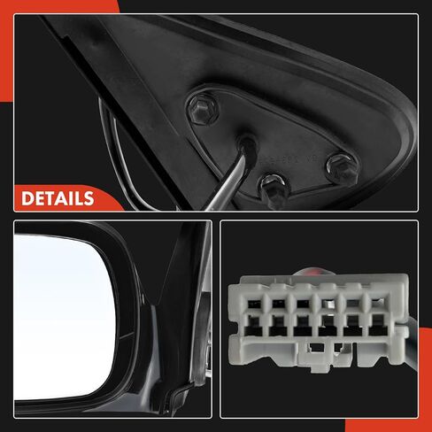 زوج A-Premium (2) مرآة باب كهربائية جانبية للسائق والراكب - متوافقة مع Nissan Sentra 2000-2006 - مرآة رؤية خلفية خارجية سوداء غير قابلة للطي وغير قابلة للتدفئة - استبدال # 963025M000 in Saudi Arabia