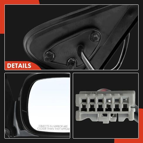 زوج A-Premium (2) مرآة باب كهربائية جانبية للسائق والراكب - متوافقة مع Nissan Sentra 2000-2006 - مرآة رؤية خلفية خارجية سوداء غير قابلة للطي وغير قابلة للتدفئة - استبدال # 963025M000 in Saudi Arabia