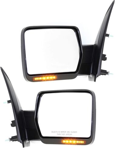 Kool Vue Driver & Passenger Side Power Heated Mirrors for Ford F-150 2009-2010 Manual Fold With Signal Light; Without Memory & Puddle Lamp Textured 2009 To 2010 Style; Crew Cab in Saudi Arabia