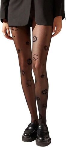 SHENHE Women's Sheer Patterned Tights Fairycore Grunge Ultra Thin Stockings Pantyhose in Saudi Arabia