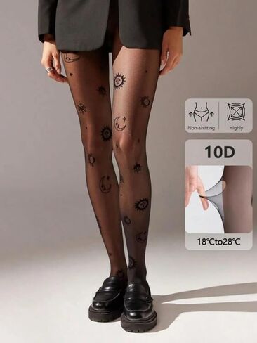 SHENHE Women's Sheer Patterned Tights Fairycore Grunge Ultra Thin Stockings Pantyhose in Saudi Arabia