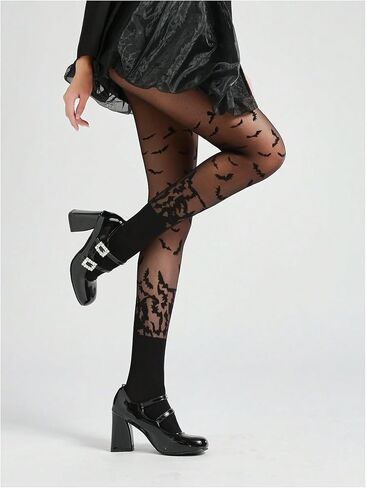 SHENHE Women's Sheer Patterned Tights Fairycore Grunge Ultra Thin Stockings Pantyhose in Saudi Arabia