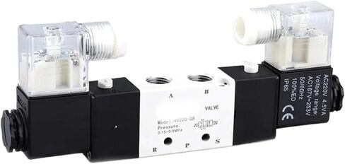 4V230-08C 5 Way 3 Position 1/4" Pneumatic Solenoid Valve DC12V DC24V AC110V AC220V(DC24V) in Saudi Arabia