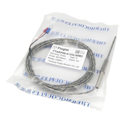 FTARP08 K نوع 3 متر كابل فحص معدني 50 مم مسبار مرن مغمد مستشعر درجة الحرارة الحرارية (قطر K 3 مم) in Kuwait