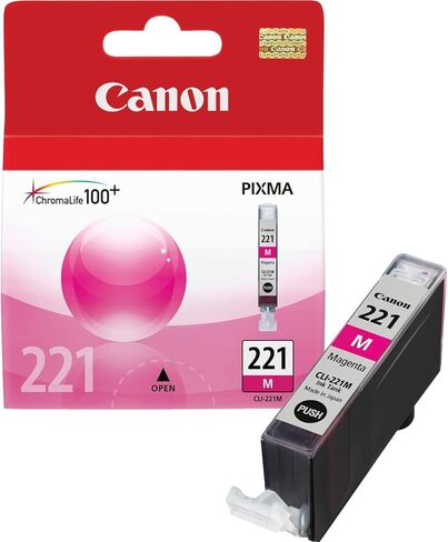 Canon CLI-221M Dye Ink Cartridge, Magenta - in Retail Packaging in Saudi Arabia