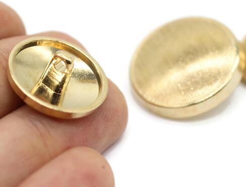 Gold Metal Shank Buttons - 12 Pcs - 3 Size Options - Striped Round Metal Shank Buttons for Men Women Blazer Coat Uniform Shirt Suit and Jacket Sewing Craft DIY N5201 in Saudi Arabia