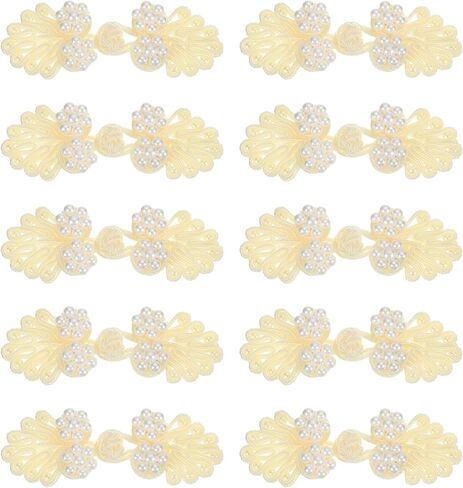 uxcell Chinese Knots Sewing Buttons Closure, Knot Frog Buttons, Sewing Buttons Fasteners with Beads, in Saudi Arabia