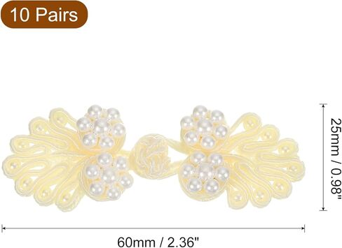uxcell Chinese Knots Sewing Buttons Closure, Knot Frog Buttons, Sewing Buttons Fasteners with Beads, in Saudi Arabia