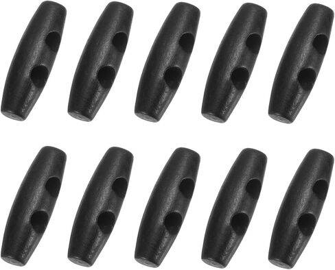 uxcell 50Pcs Wood Toggle Buttons 30mm 2 Holes Olive Shape Sewing Horn Toggle Buttons for DIY Coat Clothes Accessories, Black in Saudi Arabia