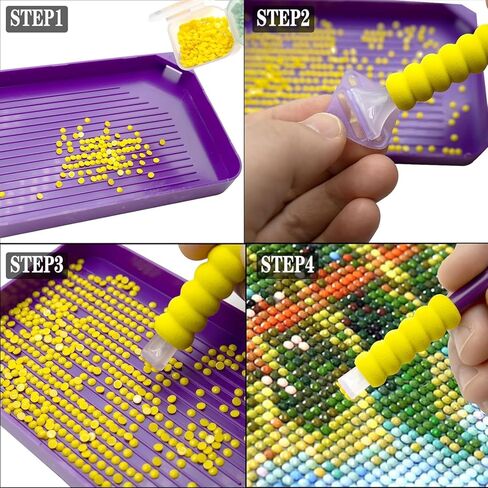 54PCS Diamond Art Painting Kit, Complete DIY Tools & Accessories Set with Pens, Trays, Tweezers, Glue, Diamond Correction, and Storage for Adults & Kids Crafting in Saudi Arabia