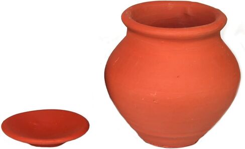 Mitti Kalash Soil Earthen Clay Terracotta Mud Mati for Puja Marriages Karvachoth Pot Grahpravesh Earthenware | AE000311-03 (5 inches) in Saudi Arabia