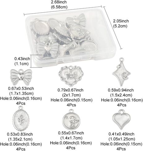 Assorted Elegant Flower Enamel Charms Bow Flower Round Heart Golden Silvery Necklaces Pendants Earrings Charms for Jewelry Making Bracelets Necklaces Earrings Keychains DIY Crafts in Saudi Arabia