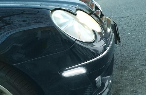 iJDMTOY Smoked Lens White Full LED Bumper Side Marker Light Kit Compatible With Mercedes 2003-2009 W209 C209 CLK-Class Coupe, Powered by 30-SMD LED, Replace OEM Amber Sidemarker Lamps in Saudi Arabia