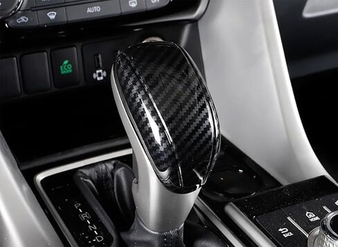 غطاء مقبض ناقل الحركة متوافق مع Mitsubishi Eclipse Cross 2025 2024 2023-2018 وحدة التحكم المركزية شيفتر تقليم ناقل الحركة الأوتوماتيكي ديكور ملحقات السيارة ABS 1 قطعة (نمط ألياف الكربون) in Kuwait