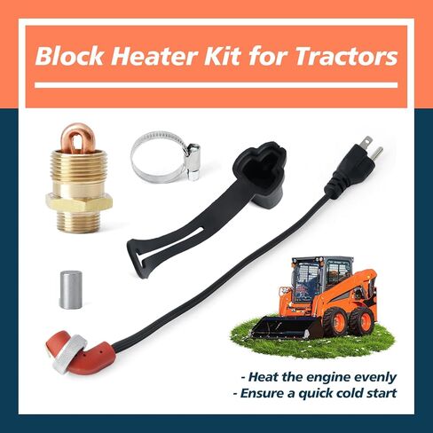 70000-73274 Block Heater Kit Compatible with Kubota B26 B20 B1550 B1700 B1750 B2100 B2620 B3030 B6200 B7200 Tractor Models Replaces 70000-91510 70090-32477 70090-32475, 115V 400W in Saudi Arabia
