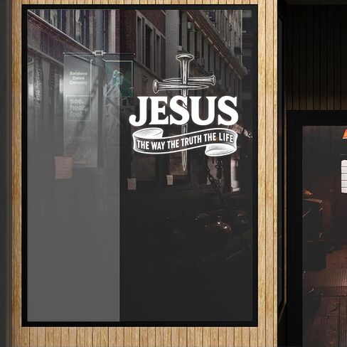 ملصق سيارة ممتاز Jesus The Way The Truth The Life - ملصق صليب مسيحي، ملصق من الفينيل لآية الكتاب المقدس الدينية للسيارة أو الشاحنة أو الكمبيوتر المحمول أو النافذة أو زجاجة الماء - هدية إيمانية للمؤمنين in Kuwait