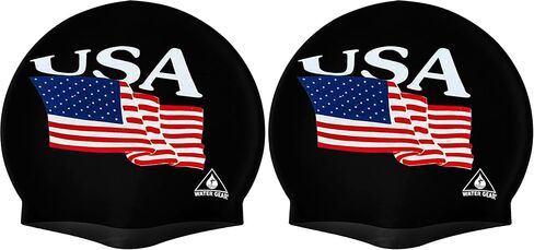 Water Gear Latex Swim Cap- USA Black Swimming Caps - Keeps Hair Dry and Secure - Comfortable and Great Fit - Shave Time Off Your Lap in Saudi Arabia