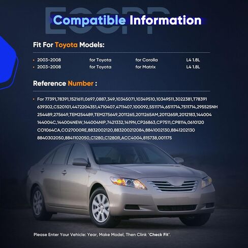 ECCPP تكييف وضاغط للهواء لتويوتا كورولا ماتريكس 1.8L 2003 04 05 06 07 2008 ضاغط التيار المتردد مع القابض 10S15L التبريد السريع in Saudi Arabia